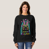 Sweatshirt Mignonne Lapin Face Leopard lunettes Headband Ea (Devant entier)