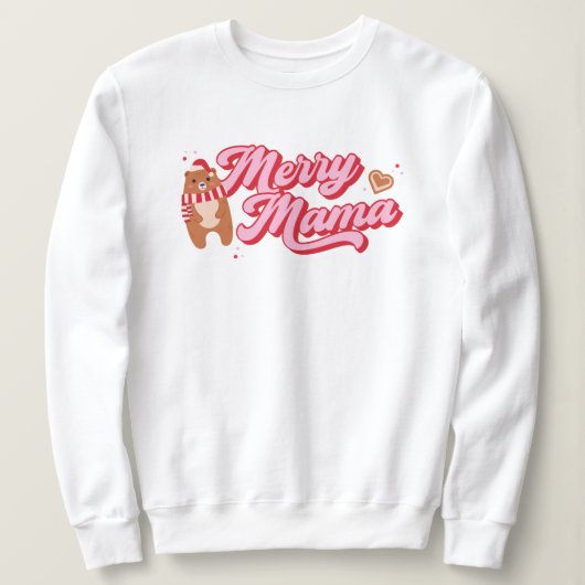 Sweatshirt Mignonne Mama Bear Saison de vacances (Design devant)