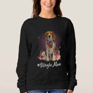 Sweatshirt Mignonne maman Beagle Fleur Joyeux Fête des Mères