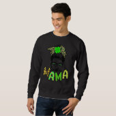 Sweatshirt Mignonne Messy Bun Plaid St Patrick's Day One Luck (Devant entier)