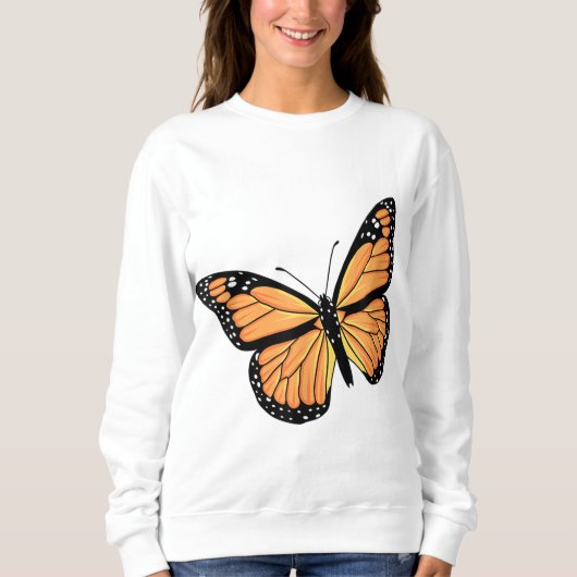 Sweatshirt Mignonne Monarque Papillon Art Hommes Femmes Beurr (Devant)
