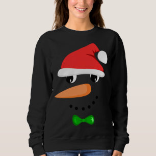 Sweatshirt Mignonne Père Noël Snowman Face Drôle Noël Snowman