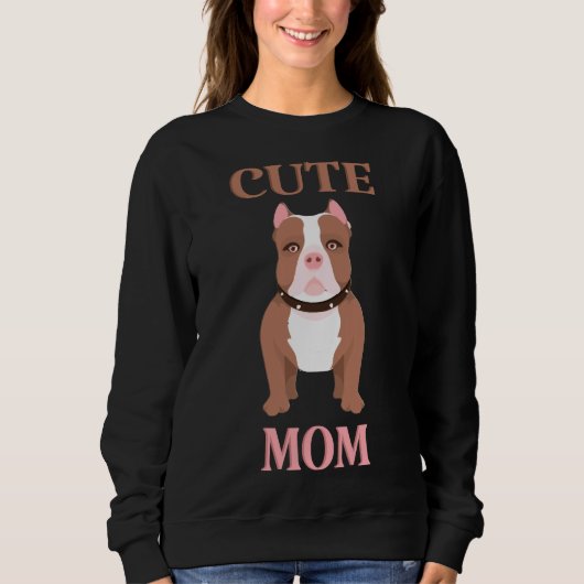 Sweatshirt Mignonne Pitbull Maman Bull Terrier maman (Devant)