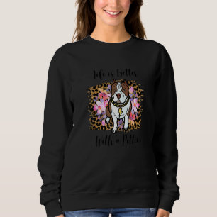 Sweatshirt Mignonne Pitbull Maman Vie Mieux Avec Pittie Dog L