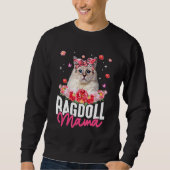Sweatshirt Mignonne Ragdoll Mama Fleur Bandana Chat Da Mère (Devant)