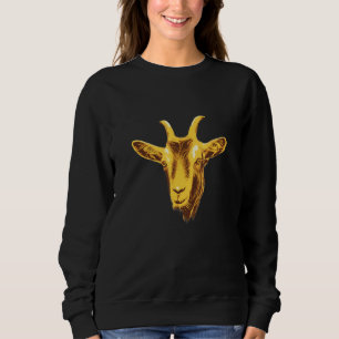 Sweatshirt Mignonne Tête De Chèvre Plus Grande De Tous Les Te