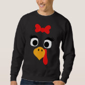 Sweatshirt Mignonne Turquie face Thanksgiving Je suis Thankfu (Devant)