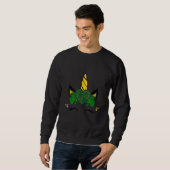 Sweatshirt Mignonne Unicorne Visage St patrick Jours Filles E (Devant entier)