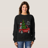 Sweatshirt Mignonne Weimaraner Chien Camion Joyeux Noël Chien (Devant entier)