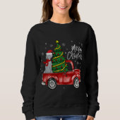 Sweatshirt Mignonne Weimaraner Chien Camion Joyeux Noël Chien (Devant)