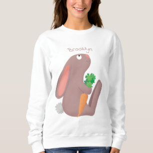 Sweatshirt Mignons lapin lapin lapin assis avec dessin de car