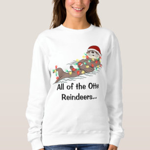 Sweatshirt Mignons lumières de Noël amusantes Otter Reindees