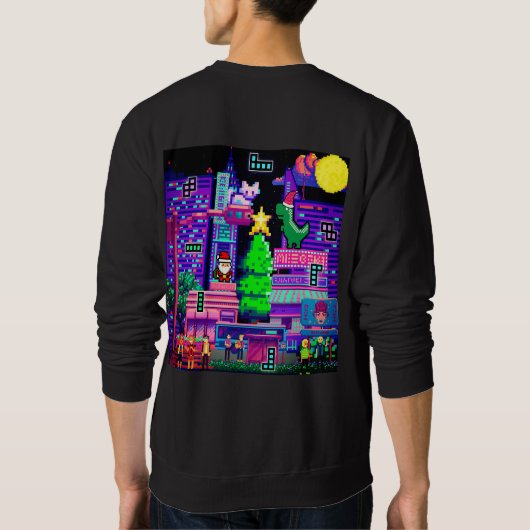 Sweatshirt Mikitiez terex dinosaure pixel christmasgame (Dos)