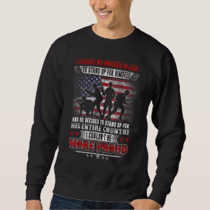 Sweatshirt Militaire fier J'ai appris à ma belle-mère à fair