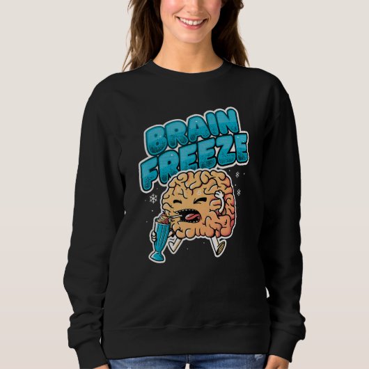 Sweatshirt Milk Shake Cold Brain Ice Cream Brain Freeze (Devant)