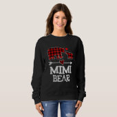 Sweatshirt Mimi Bear Christmas Pajama Red Plaid Buffalo Famil (Devant entier)