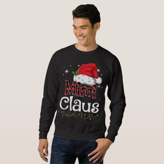 Sweatshirt Mimi Claus Père Noël Rouge Buffle de Noël (Devant entier)