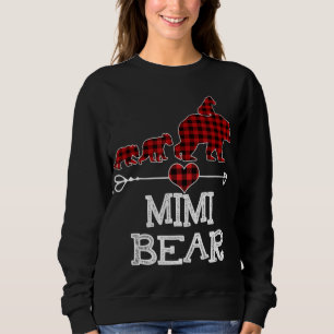 Sweatshirt Mimi Oear Pajama de Noël Rouge Plaid Buffalo Famil