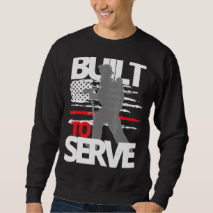 Sweatshirt Mince Red Line Firefighter Ax Construite Pour Serv