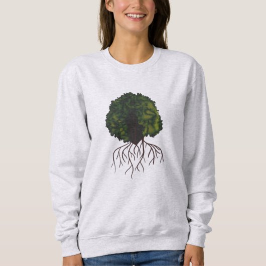 Sweatshirt Mini-Afro cheveux Brown femme Collage d'oeuvres (Devant)