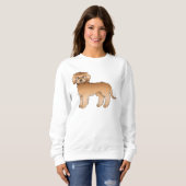 Sweatshirt Mini Goldendoodle abricot Chien de dessin animé mi (Devant entier)