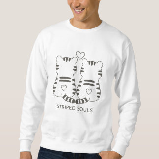 Sweatshirt Mini-minimaliste Tigre Couple Line Art - Mariage G