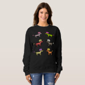 Sweatshirt Mini Poodles colorés (Devant entier)