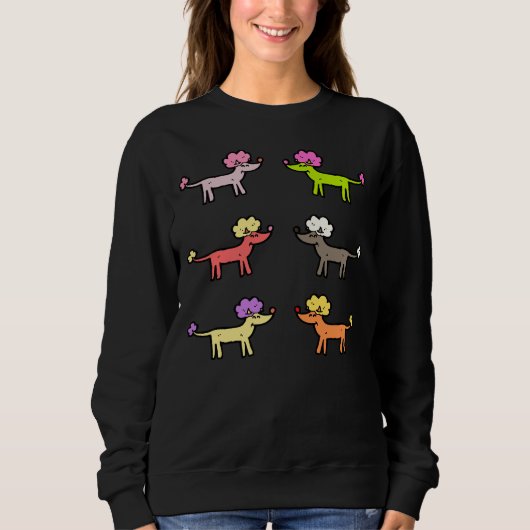 Sweatshirt Mini Poodles colorés (Devant)