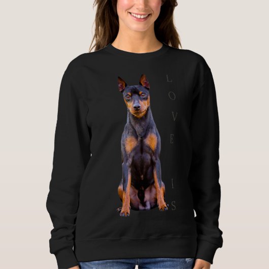 Sweatshirt Miniature Pinscher Chien Maman Papa T Love Puppy P (Devant)