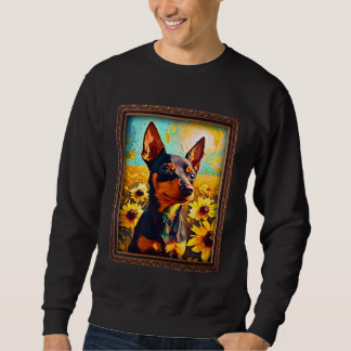 Sweatshirt Miniature Pinscher Painting Sunflower Flower Mom W