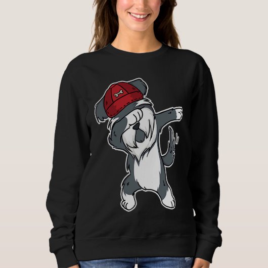 Sweatshirt Miniature Schnauzer faisant le dab (Devant)