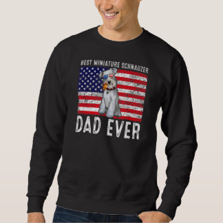 Sweatshirt Miniature Schnauzer Papa Américain Drapeau Chien p