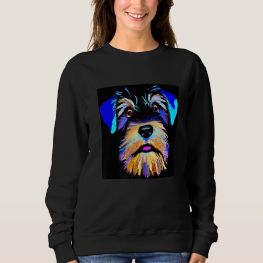 Sweatshirt Miniature schnauzer puppy cute pup doggy schnauzer (Devant)