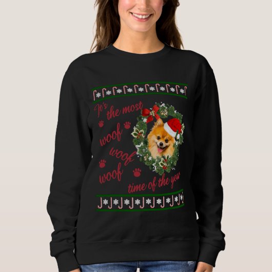 Sweatshirt Miniature Spitz Pomeranian Merry (Devant)