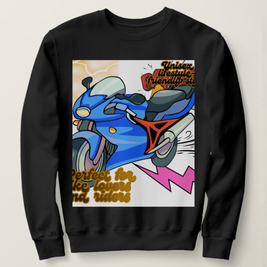 Sweatshirt Minimal Bike Art Graphic – Modern Motorcycle (Design devant)