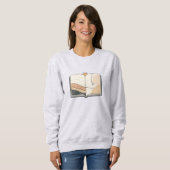 Sweatshirt Minimal Line Art Notebook & Sun – Modern Abstract (Devant entier)