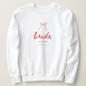 Sweatshirt Minimal Script Coquette Bow Bride Bachelorette (Design devant)