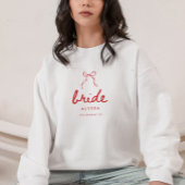 Sweatshirt Minimal Script Coquette Bow Bride Bachelorette