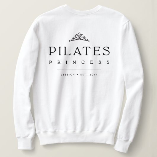 Sweatshirt Minimalist Black and White Simple Pilates Princess (Design dos)