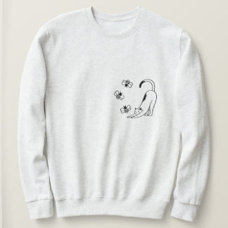 Sweatshirt Minimalist Spring Cat 
