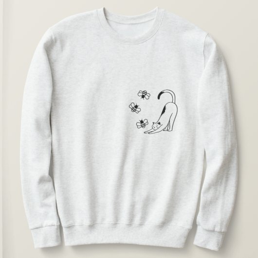 Sweatshirt Minimalist Spring Cat  (Design devant)