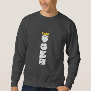 Sweatshirt Minimaliste Couronne de Roi d'Échecs