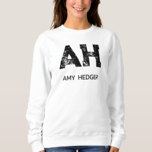 SWEATSHIRT MINIMALISTE NOIR MONOGRAMME À DEUX LETTRES NOM BLA