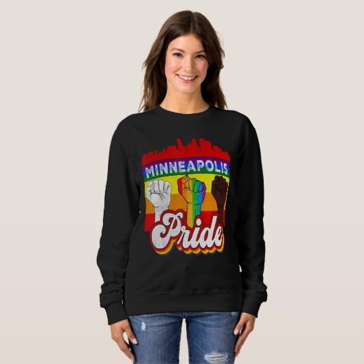 Sweatshirt Minneapolis Pride Arc-en-ciel Gay pride Drapeau Lg (Devant entier)