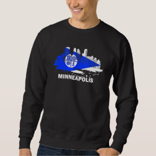 Sweatshirt Minneapolis Ville Drapeau Centre Ville Skyline Min