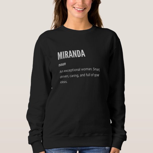 Sweatshirt Miranda, Noun, Une Femme Exceptionnelle (Devant)