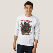Sweatshirt Mischief d'hiver (2) Illustration de chat de Noël (Devant entier)