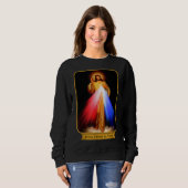 Sweatshirt Miséricorde Divine Jésus J'Ai Confiance En Toi Cat (Devant entier)
