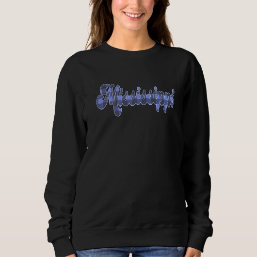Sweatshirt Mississippi MS Plaid Script Texte Fierté pour femm (Devant)