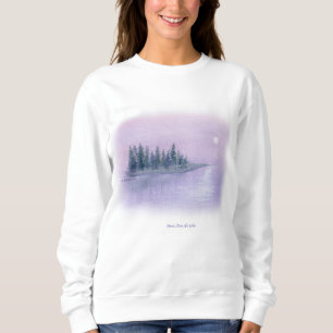 Sweatshirt Misty Night Purple Haze Moon Risen au-dessus du la